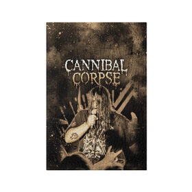 Обложка для паспорта матовая кожа с принтом Cannibal Corpse в Белгороде, натуральная матовая кожа | размер 19,3 х 13,7 см; прозрачные пластиковые крепления | Тематика изображения на принте: canibal corpse | cannibal corpse | death metal | группы | дэт метал | канибал корпс | метал | рок