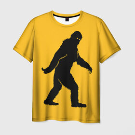 Мужская футболка 3D с принтом Йети в Белгороде, 100% полиэфир | прямой крой, круглый вырез горловины, длина до линии бедер | bigfoot | yeti | бигфут | горилла | йети | обезьяна | силуэт