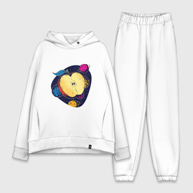 Женский костюм хлопок Oversize с принтом Space Apple Космическое яблоко в Белгороде,  |  | apple print | earth | fruit | galaxy | mars | moon | planet | satellite | saturn | sputnik | арт | галактика | звезды | земля | иллюстрация | луна | марс | планеты | половина яблока | саттелит | сатурн | созвездия | спутник | фрукт | фрукт