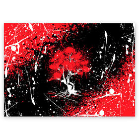 Поздравительная открытка с принтом САКУРА | SAKURA | ВИШНЯ в Белгороде, 100% бумага | плотность бумаги 280 г/м2, матовая, на обратной стороне линовка и место для марки
 | chery | colors | flowers | japan | paints | roses | sakura | брызги | вишня | краски | растения | розы | ромашка | сакура | тюльпаны | цветы | цветы сакуры | япония