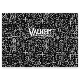 Поздравительная открытка с принтом Valheim в Белгороде, 100% бумага | плотность бумаги 280 г/м2, матовая, на обратной стороне линовка и место для марки
 | fantasy | mmo | valheim | valve | валхейм | вальхейм | викинги | выживалка | игра | королевская битва | ммо | ролевая игра | фэнтази
