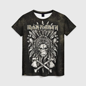 Женская футболка 3D с принтом IRON MADEN в Белгороде, 100% полиэфир ( синтетическое хлопкоподобное полотно) | прямой крой, круглый вырез горловины, длина до линии бедер | heavy metal | iron maiden | metal | айрон мейден | группы | метал | музыка | рок | хеви метал