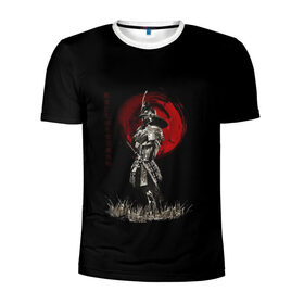 Мужская футболка 3D спортивная с принтом Самурай после битвы в Белгороде, 100% полиэстер с улучшенными характеристиками | приталенный силуэт, круглая горловина, широкие плечи, сужается к линии бедра | боевые искусства | история | легендарные воины | минимализм | самурай