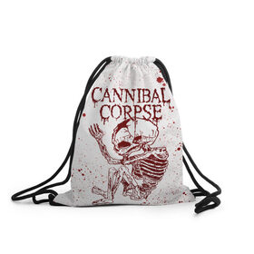 Рюкзак-мешок 3D с принтом Cannibal Corpse в Белгороде, 100% полиэстер | плотность ткани — 200 г/м2, размер — 35 х 45 см; лямки — толстые шнурки, застежка на шнуровке, без карманов и подкладки | canibal corpse | cannibal corpse | death metal | группы | дэт метал | канибал корпс | метал | рок