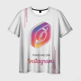 Мужская футболка 3D с принтом Инстаграм / Instagram в Белгороде, 100% полиэфир | прямой крой, круглый вырез горловины, длина до линии бедер | facebook | instagram | инста | инстаграм | платформа | приложение | редактор фотографий | социальная сеть | соцсеть