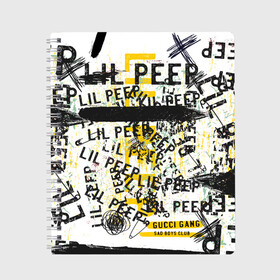 Тетрадь с принтом LIL PEEP Vintage Graffiti Wall в Белгороде, 100% бумага | 48 листов, плотность листов — 60 г/м2, плотность картонной обложки — 250 г/м2. Листы скреплены сбоку удобной пружинной спиралью. Уголки страниц и обложки скругленные. Цвет линий — светло-серый
 | Тематика изображения на принте: baby | bart | bird | cry | cry baby | cry dead smile | crybaby | gucci gang | lil peep | lil prince | logobombing | love | pattern | pink | граффити | гуччи | зарубежная музыка | лил пип | логобомбинг | любовь | маленький принц | малыш | патт