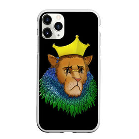 Чехол для iPhone 11 Pro матовый с принтом Lion_art в Белгороде, Силикон |  | king | lion | корона | кошка | лев | перья | царь | царь зверей