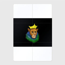 Магнитный плакат 2Х3 с принтом Lion_art в Белгороде, Полимерный материал с магнитным слоем | 6 деталей размером 9*9 см | king | lion | корона | кошка | лев | перья | царь | царь зверей