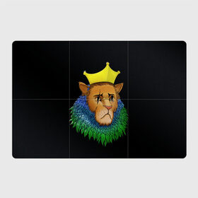 Магнитный плакат 3Х2 с принтом Lion_art в Белгороде, Полимерный материал с магнитным слоем | 6 деталей размером 9*9 см | king | lion | корона | кошка | лев | перья | царь | царь зверей