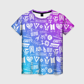 Женская футболка 3D с принтом K-POP | Лучшие Группы в Белгороде, 100% полиэфир ( синтетическое хлопкоподобное полотно) | прямой крой, круглый вырез горловины, длина до линии бедер | ateez | bangtan | black pink | blackpink | boys | bts | exo | g dragon | got7 | jin | k pop | kpop | love | min yoon | monsta x | nct | seoul | seventeen | sninee | stray kids | straykids | suga | twice | арэм | бойбенд | бойбэнд | бтс | ви | вс