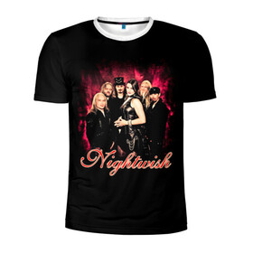 Мужская футболка 3D спортивная с принтом Nightwish в Белгороде, 100% полиэстер с улучшенными характеристиками | приталенный силуэт, круглая горловина, широкие плечи, сужается к линии бедра | Тематика изображения на принте: gothic | metall | nightwish | rock | tarja turunen | готические | логотипы рок групп | метал | музыка | найтвиш | рок группы | рокерские | симфоник метал | тарья турунен