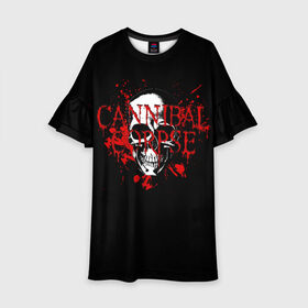 Детское платье 3D с принтом Cannibal Corpse в Белгороде, 100% полиэстер | прямой силуэт, чуть расширенный к низу. Круглая горловина, на рукавах — воланы | cannibal | cannibal corpse | corpse | trash | алекс уэбстер | брутальный дэт метал | джордж фишер | дэт метал | дэтграйнд | пол мазуркевич | пэт обрайэн | роб барретт