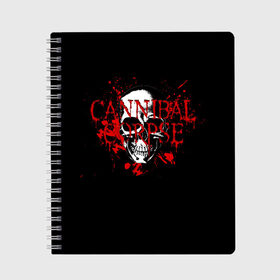 Тетрадь с принтом Cannibal Corpse в Белгороде, 100% бумага | 48 листов, плотность листов — 60 г/м2, плотность картонной обложки — 250 г/м2. Листы скреплены сбоку удобной пружинной спиралью. Уголки страниц и обложки скругленные. Цвет линий — светло-серый
 | cannibal | cannibal corpse | corpse | trash | алекс уэбстер | брутальный дэт метал | джордж фишер | дэт метал | дэтграйнд | пол мазуркевич | пэт обрайэн | роб барретт