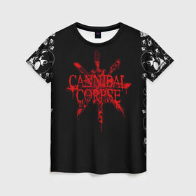 Женская футболка 3D с принтом Cannibal Corpse в Белгороде, 100% полиэфир ( синтетическое хлопкоподобное полотно) | прямой крой, круглый вырез горловины, длина до линии бедер | cannibal | cannibal corpse | corpse | trash | алекс уэбстер | брутальный дэт метал | дэт метал | дэтграйнд | пол мазуркевич