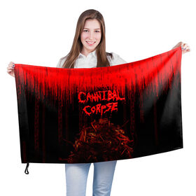 Флаг 3D с принтом CANNIBAL CORPSE в Белгороде, 100% полиэстер | плотность ткани — 95 г/м2, размер — 67 х 109 см. Принт наносится с одной стороны | blood | cannibal corpse | death metal | grunge | hardcore | music | punk | rock | usa | группа | канибал | кровь | метал | музыка | рок | сша | труп