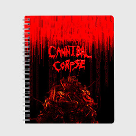 Тетрадь с принтом CANNIBAL CORPSE в Белгороде, 100% бумага | 48 листов, плотность листов — 60 г/м2, плотность картонной обложки — 250 г/м2. Листы скреплены сбоку удобной пружинной спиралью. Уголки страниц и обложки скругленные. Цвет линий — светло-серый
 | blood | cannibal corpse | death metal | grunge | hardcore | music | punk | rock | usa | группа | канибал | кровь | метал | музыка | рок | сша | труп