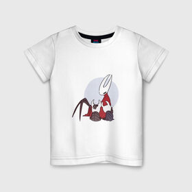Детская футболка хлопок с принтом Хорнет и рыцари в Белгороде, 100% хлопок | круглый вырез горловины, полуприлегающий силуэт, длина до линии бедер | hollow knight | арт | рисунок | рыцари | рыцарь | хорнет