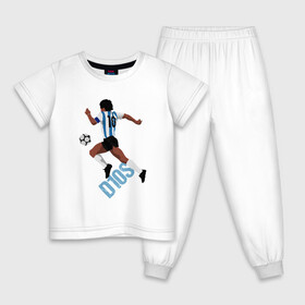 Детская пижама хлопок с принтом Diego Maradona в Белгороде, 100% хлопок |  брюки и футболка прямого кроя, без карманов, на брюках мягкая резинка на поясе и по низу штанин
 | Тематика изображения на принте: argentina | maradona | messi | sport | аргентина | гол | диего | марадона | месси | мяч | рука бога | спорт | футбол | чемпион