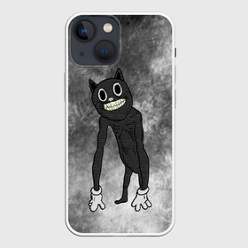 Чехол для iPhone 13 mini с принтом Cartoon cat в Белгороде,  |  | cartoon cat | crazy | horror | kitty | monster | безумный | враг | животные | зверь | злодей | злой кот | зубы | картун кэт | киска | кот | кошак | монстр | мультяшный кот | оскал | персонаж | страшилки | сумасшедший