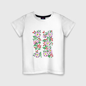 Детская футболка хлопок с принтом Цветы в Белгороде, 100% хлопок | круглый вырез горловины, полуприлегающий силуэт, длина до линии бедер | букет | картинки | лепестки | лето | популярные | прикольные | тренды | цветы