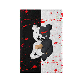 Обложка для паспорта матовая кожа с принтом MONOKUMA  МОНОКУМА в Белгороде, натуральная матовая кожа | размер 19,3 х 13,7 см; прозрачные пластиковые крепления | anime | danganronpa | enoshima | junko | monokuma | аниме | джунко | игра | манга | медведь | монокума | робот медведь | эношима