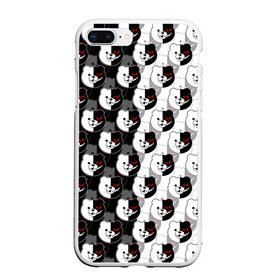 Чехол для iPhone 7Plus/8 Plus матовый с принтом MONOKUMA  МОНОКУМА PATTERN в Белгороде, Силикон | Область печати: задняя сторона чехла, без боковых панелей | anime | danganronpa | enoshima | junko | monokuma | аниме | джунко | игра | манга | медведь | монокума | робот медведь | эношима