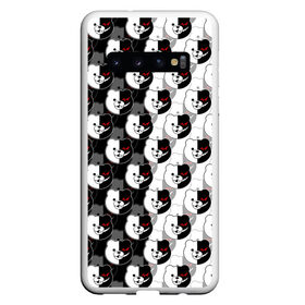 Чехол для Samsung Galaxy S10 с принтом MONOKUMA  МОНОКУМА PATTERN в Белгороде, Силикон | Область печати: задняя сторона чехла, без боковых панелей | anime | danganronpa | enoshima | junko | monokuma | аниме | джунко | игра | манга | медведь | монокума | робот медведь | эношима