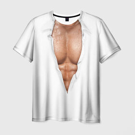 Мужская футболка 3D с принтом Идеальный Торс в Белгороде, 100% полиэфир | прямой крой, круглый вырез горловины, длина до линии бедер | мускулы | мышцы | прес | рельеф | спорт | тело | торс
