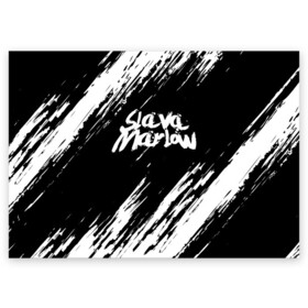 Поздравительная открытка с принтом SLAVA MARLOW | СЛАВА МАРЛОУ в Белгороде, 100% бумага | плотность бумаги 280 г/м2, матовая, на обратной стороне линовка и место для марки
 | rap | slava marlow | артём готлиб | видеоблогер и рэпер | российский музыкальный продюсер | рэп | слава марлоу