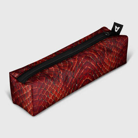 Пенал 3D с принтом Red Snake в Белгороде, 100% полиэстер | плотная ткань, застежка на молнии | reptile | scale | skin | snake | чешуя