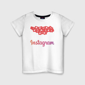 Детская футболка хлопок с принтом Instagram в Белгороде, 100% хлопок | круглый вырез горловины, полуприлегающий силуэт, длина до линии бедер | facebook | instagram | инста | инстаграм | платформа | приложение | редактор фотографий | социальная сеть | соцсеть