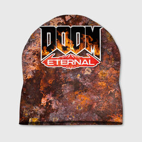 Шапка 3D с принтом DOOM Eternal (логотип) в Белгороде, 100% полиэстер | универсальный размер, печать по всей поверхности изделия | doom | doom eternal | дум | игра | логотип | шутер