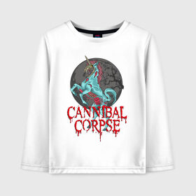 Детский лонгслив хлопок с принтом Cannibal Corpse | Труп Каннибала (Z) в Белгороде, 100% хлопок | круглый вырез горловины, полуприлегающий силуэт, длина до линии бедер | cannibal | cannibal corpse | corpse | death metal | deathgrind | алекс уэбстер | брутальный дэт метал | дэт метал | дэтграйнд | пол мазуркевич | роб барретт | труп каннибала