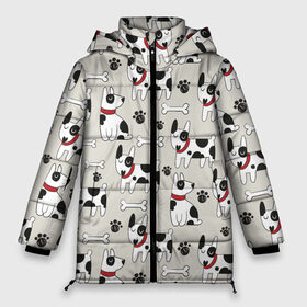 Женская зимняя куртка Oversize с принтом Собаки / Dogs в Белгороде, верх — 100% полиэстер; подкладка — 100% полиэстер; утеплитель — 100% полиэстер | длина ниже бедра, силуэт Оверсайз. Есть воротник-стойка, отстегивающийся капюшон и ветрозащитная планка. 

Боковые карманы с листочкой на кнопках и внутренний карман на молнии | dog | барбос | дворняга | друг человека | пёс | псина | собака | собачка | собачонка | четвероногий друг | шарик | щенок