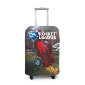 Чехол для чемодана 3D с принтом Rocket League в Белгороде, 86% полиэфир, 14% спандекс | двустороннее нанесение принта, прорези для ручек и колес | cars | game | games | rocket league | гонка | гонки | машина | машины | рокет лига