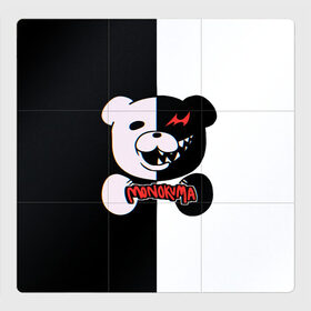 Магнитный плакат 3Х3 с принтом MONOKUMA  МОНОКУМА GLITCH в Белгороде, Полимерный материал с магнитным слоем | 9 деталей размером 9*9 см | anime | danganronpa | enoshima | junko | monokuma | аниме | джунко | игра | манга | медведь | монокума | робот медведь | эношима