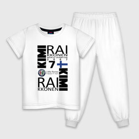 Детская пижама хлопок с принтом Kimi Raikkonen в Белгороде, 100% хлопок |  брюки и футболка прямого кроя, без карманов, на брюках мягкая резинка на поясе и по низу штанин
 | f1 | kimi raikkonen | кими | райкконен | формула 1