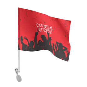 Флаг для автомобиля с принтом Cannibal Corpse | Труп Каннибала (Z) в Белгороде, 100% полиэстер | Размер: 30*21 см | cannibal | cannibal corpse | corpse | death metal | deathgrind | алекс уэбстер | брутальный дэт метал | дэт метал | дэтграйнд | пол мазуркевич | роб барретт | труп каннибала