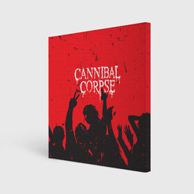 Холст квадратный с принтом Cannibal Corpse | Труп Каннибала (Z) в Белгороде, 100% ПВХ |  | cannibal | cannibal corpse | corpse | death metal | deathgrind | алекс уэбстер | брутальный дэт метал | дэт метал | дэтграйнд | пол мазуркевич | роб барретт | труп каннибала