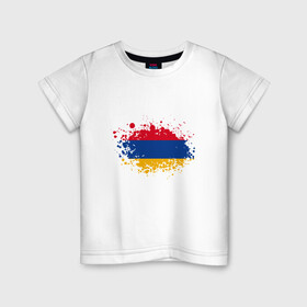Детская футболка хлопок с принтом Флаг Армении в Белгороде, 100% хлопок | круглый вырез горловины, полуприлегающий силуэт, длина до линии бедер | armenia | ussr | армения | армяне | горы | ереван | кавказ | мир | народ | ссср | турист | флаг