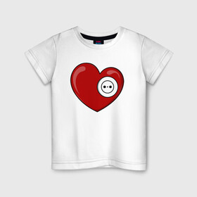 Детская футболка хлопок с принтом Сердце в Белгороде, 100% хлопок | круглый вырез горловины, полуприлегающий силуэт, длина до линии бедер | красное | любовь | парные | розетка | сердечки