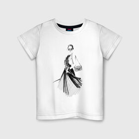 Детская футболка хлопок с принтом Девушка в очках и с сумочкой в Белгороде, 100% хлопок | круглый вырез горловины, полуприлегающий силуэт, длина до линии бедер | fashion | street art | авторская | иллюстрация | мода
