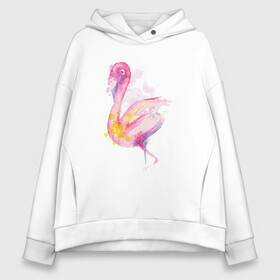 Женское худи Oversize хлопок с принтом Фламинго рисунок акварелью в Белгороде, френч-терри — 70% хлопок, 30% полиэстер. Мягкий теплый начес внутри —100% хлопок | боковые карманы, эластичные манжеты и нижняя кромка, капюшон на магнитной кнопке | africa | afrika | aquarel | bird | fashion | flamingo | paint | painted | pink flamingo | summer | watercolor | watercolour | акварельный рисунок | африка | красками | краски | лето | мода | нарисованный фламинго | птица | розовый фламинго | 