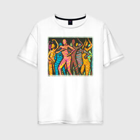 Женская футболка хлопок Oversize с принтом Люди в танце Дискотека в Белгороде, 100% хлопок | свободный крой, круглый ворот, спущенный рукав, длина до линии бедер
 | движения | дискотека | линии | люди | музыка | отрыв | песни | скопление | танец | тела