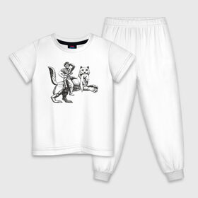 Детская пижама хлопок с принтом Верхом на Бабре в Белгороде, 100% хлопок |  брюки и футболка прямого кроя, без карманов, на брюках мягкая резинка на поясе и по низу штанин
 | бабр | байкал | сибирь