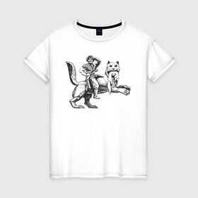 Женская футболка хлопок с принтом Верхом на Бабре в Белгороде, 100% хлопок | прямой крой, круглый вырез горловины, длина до линии бедер, слегка спущенное плечо | бабр | байкал | сибирь