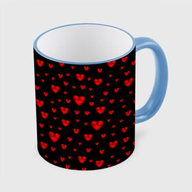 Кружка с принтом Красные сердца в Белгороде, керамика | ёмкость 330 мл | heart | love | red | red hearts. | градиент | день святого валентина | красные сердечки | красный | любовь | много сердечек | перламутр | сердце