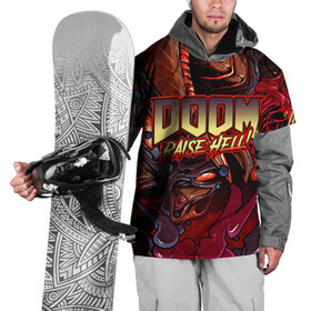 Накидка на куртку 3D с принтом DOOM Eternal в Белгороде, 100% полиэстер |  | doom | doom eternal | part two | the ancient gods | дум | игры | монстры