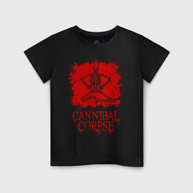 Детская футболка хлопок с принтом Cannibal Corpse | Труп Каннибала (Z) в Белгороде, 100% хлопок | круглый вырез горловины, полуприлегающий силуэт, длина до линии бедер | blood | cannibal | cannibal corpse | corpse | death metal | deathgrind | алекс уэбстер | брутальный дэт метал | дэт метал | дэтграйнд | кровь | пол мазуркевич | роб барретт | скелет | труп каннибала