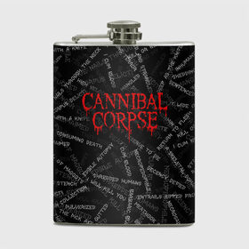 Фляга с принтом Cannibal Corpse | Songs (Z) в Белгороде, металлический корпус | емкость 0,22 л, размер 125 х 94 мм. Виниловая наклейка запечатывается полностью | Тематика изображения на принте: cannibal | cannibal corpse | corpse | death metal | deathgrind | алекс уэбстер | брутальный дэт метал | дэт метал | дэтграйнд | пол мазуркевич | роб барретт | труп каннибала